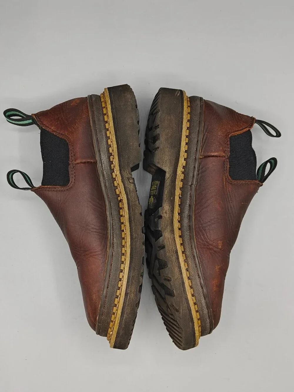 GEORGIA GIANT GR74 Romeo Brown Leather Slip On Farm Ranch Boots Size Kids US 6M